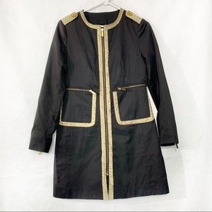 Iman Long Black Zip up Coat XS Jacket